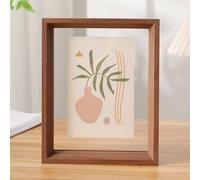 BTYQKZVPM Cadre Photo pour la Maison et la décoration Murale Cadre décoratif Flottant en Acrylique Double Face for Cartes Postales(Walnut Color,5 inches)