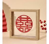 BTYQKZVPM Cadre Photo pour la Maison et la décoration Murale Cadre Photo Flottant en Bois A4 Double Face avec Double vitrage(Original Wood Color,Square 4 inches)