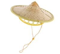 BTYQKZVPM Chapeaux chinois en paille tissée, Chapeau conique en bambou tressé asiatique, accessoire de danse, protection soleil et pluie, jaune clair, 40 x 14 cm
