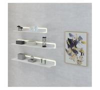 BTYQKZVPM Étagères flottantes murales, Étagères murales en métal électroluminescentes, présentoir créatif en métal(White,120x20x6cm)