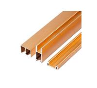 BTYQKZVPM Glissière Double pour vitrine, Rails de Porte coulissante en Alliage d'aluminium for Panneaux 8 mm d'épaisseur, Multicolores et Tailles Multiples(Gold,43.3in)
