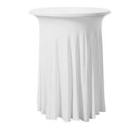 BTYQKZVPM Jupe de Table décorative, Nappe Ronde en élasthanne avec Jupe Noire et Blanche 60-80 x 110 cm(White,70x110cm)