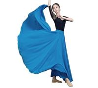 BTYQKZVPM Jupes Longues à Volants Costume de Danse orienta Jupe Longue en Mousseline de Soie à Double Couche Jupes de Plage de Vacances d'été Violet Vert Blanc(Jade Blue,S)