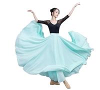 BTYQKZVPM Jupes Longues à Volants Costume de Danse orienta Jupe Longue en Mousseline de Soie à Double Couche Jupes de Plage de Vacances d'été Violet Vert Blanc(Light Blue,XS)