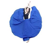 BTYQKZVPM Jupes Longues à Volants Costume de Danse orienta Jupe Longue en Mousseline de Soie à Double Couche Jupes de Plage de Vacances d'été Violet Vert Blanc(Royal Blue,M)