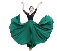 BTYQKZVPM Jupes Longues à Volants Costume de Danse orienta Jupe Longue en Mousseline de Soie à Double Couche for Vacances d'été, Plage, Violet, Vert, Blanc(Green,M)
