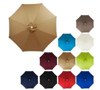 BTYQKZVPM Parasol de Jardin, Auvent de Remplacement for Parasol terrasse 6/8 Baleines 2-3,5 m(Khaki,3.5m/6ribs)