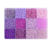 BTYQKZVPM Perles de rocaille Perles artificielles Teintes, Boîte de Perles Riz Multicolores à 12 Compartiments, 3 mm, Environ 6000 pièces, for la création Bijoux(Style6)