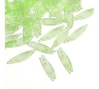 BTYQKZVPM Perles de rocaille Perles artificielles Teintes, Lot de 200 Perles acryliques en Forme Feuilles d'arbre for la création Bijoux DIY, Multicolores et Tailles variées(Light Green-23x6.5mm)