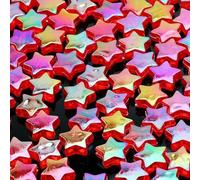 BTYQKZVPM Perles de rocaille Perles artificielles Teintes, Lot de 50 Perles acryliques Multicolores AB en Forme d'étoile à Cinq Branches for la création Bijoux DIY(Red)