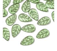 BTYQKZVPM Perles de rocaille Perles artificielles Teintes, Perles acryliques Miniatures en Forme de Feuille d'arbre for la création Bijoux DIY, Multicolores, lot 10 ou 50 pièces(04GN,10PCS)