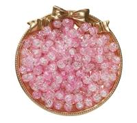 BTYQKZVPM Perles de rocaille Perles artificielles Teintes, Perles d'espacement en Verre craquelé 8 mm Multicolores 50/100 pièces for la création de Bijoux DIY(Pink,100pcs)