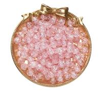 BTYQKZVPM Perles de rocaille Perles artificielles Teintes, Perles d'espacement en Verre craquelé 8 mm Multicolores 50/100 pièces for la création de Bijoux DIY(Light Pink,100pcs)