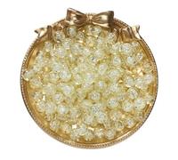 BTYQKZVPM Perles de rocaille Perles artificielles Teintes, Perles d'espacement en Verre craquelé 8 mm Multicolores 50/100 pièces for la création de Bijoux DIY(Yellow,100pcs)