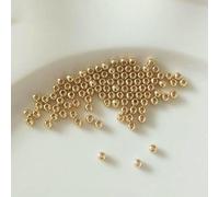 BTYQKZVPM Perles de rocaille Perles artificielles Teintes, Perles d'espacement Multicolores 2-6 mm for la Fabrication de Bijoux(14k Gold Plated,4.0mm-50 Pieces)