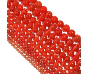 BTYQKZVPM Perles de rocaille Perles artificielles Teintes, Perles en Pierre œil-de-Chat Naturelle Multicolores de 4 à 12 mm for la création Bijoux DIY(Red,6mm APX 60pcs)
