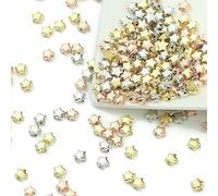 BTYQKZVPM Perles de rocaille Perles artificielles Teintes, Perles en Vrac Multicolores Forme d'étoile CCB 6 mm, 100 à 400 pièces, for la création de Bijoux DIY(Mix Colors,400pcs)