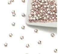 BTYQKZVPM Perles de rocaille Perles artificielles Teintes, Perles en Vrac Multicolores Forme d'étoile CCB 6 mm, 100 à 400 pièces, for la création de Bijoux DIY(Rose Gold,200pcs)