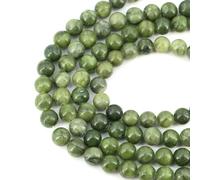 BTYQKZVPM Perles de rocaille Perles artificielles Teintes, Perles Rondes de larvikite Naturelle Multicolores 4 à 10 mm for la création Bijoux(Green Southern Jade,8mm (About 46pcs))