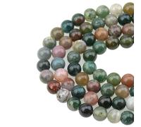 BTYQKZVPM Perles de rocaille Perles artificielles Teintes, Perles Rondes de larvikite Naturelle Multicolores 4 à 10 mm for la création Bijoux(India Agate,6mm (About 63pcs))