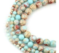 BTYQKZVPM Perles de rocaille Perles artificielles Teintes, Perles Rondes de larvikite Naturelle Multicolores 4 à 10 mm for la création Bijoux(Shoushan Stone,6mm (About 63pcs))