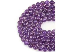 BTYQKZVPM Perles de rocaille Perles artificielles Teintes, Perles Rondes de larvikite Naturelle Multicolores 4 à 10 mm for la création Bijoux(Purity Amethyst,6mm (About 63pcs))
