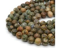 BTYQKZVPM Perles de rocaille Perles artificielles Teintes, Perles Rondes de larvikite Naturelle Multicolores 4 à 10 mm for la création Bijoux(Rainforest Jasper,8mm (About 46pcs))