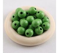 BTYQKZVPM Perles de rocaille Perles artificielles Teintes, Perles Rondes en Bois Multicolores de 12 à 20 mm for la création Bijoux(Dark Green,16mm (50pcs))