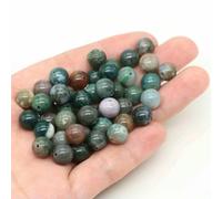 BTYQKZVPM Perles de rocaille Perles artificielles Teintes, Perles Rondes en Pierre volcanique Naturelle Multicolores de 4 à 10 mm for la création Bijoux DIY(India Agate,6mm- 56-60pcs)