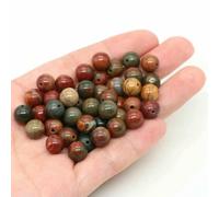BTYQKZVPM Perles de rocaille Perles artificielles Teintes, Perles Rondes en Pierre volcanique Naturelle Multicolores de 4 à 10 mm for la création Bijoux DIY(Picasso Jasper,6mm- 56-60pcs)