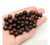 BTYQKZVPM Perles de rocaille Perles artificielles Teintes, Perles Rondes en Pierre volcanique Naturelle Multicolores de 4 à 10 mm for la création Bijoux DIY(Red Tiger Eye,6mm- 56-60pcs)