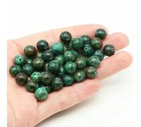 BTYQKZVPM Perles de rocaille Perles artificielles Teintes, Perles Rondes en Pierre volcanique Naturelle Multicolores de 4 à 10 mm for la création Bijoux DIY(African Turquoise,8mm-45-46pcs)