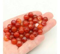 BTYQKZVPM Perles de rocaille Perles artificielles Teintes, Perles Rondes en Pierre volcanique Naturelle Multicolores de 4 à 10 mm for la création Bijoux DIY(Red Striped Agate,8mm-45-46pcs)