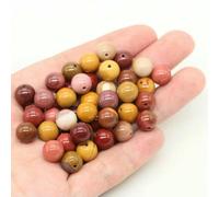 BTYQKZVPM Perles de rocaille Perles artificielles Teintes, Perles Rondes en Pierre volcanique Naturelle Multicolores de 4 à 10 mm for la création Bijoux DIY(Mookaite,4.0mm 85 to 90pcs)