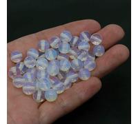 BTYQKZVPM Perles de rocaille Perles artificielles Teintes, Perles Rondes en Pierre volcanique Naturelle Multicolores de 4 à 10 mm for la création Bijoux DIY(Opalite,4.0mm 85 to 90pcs)