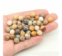 BTYQKZVPM Perles de rocaille Perles artificielles Teintes, Perles Rondes en Pierre volcanique Naturelle Multicolores de 4 à 10 mm for la création Bijoux DIY(Crazy Agate,10mm-36-39pcs)