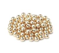 BTYQKZVPM Perles de rocaille Perles artificielles Teintes, Perles Rondes en Plastique Multicolores de 3 à 12 mm for la création Bijoux DIY(KC Gold,7mm 100pcs)