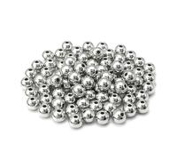 BTYQKZVPM Perles de rocaille Perles artificielles Teintes, Perles Rondes en Plastique Multicolores de 3 à 12 mm for la création Bijoux DIY(Rhodium,12mm 50pcs)