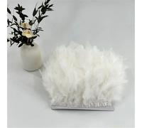 BTYQKZVPM plumes pour sapin de Noël, Frange de plumes dinde multicolore 5m-10m for coudre une robe mariée, décor fête(White,5 M)