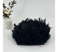 BTYQKZVPM plumes pour sapin de Noël, Frange de plumes dinde multicolore 5m-10m for coudre une robe mariée, décor fête(Black,10 M)