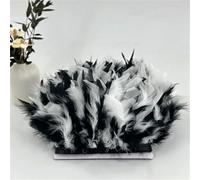 BTYQKZVPM plumes pour sapin de Noël, Frange de plumes dinde multicolore 5m-10m for coudre une robe mariée, décor fête(Black White,10 M)