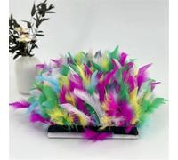 BTYQKZVPM plumes pour sapin de Noël, Frange de plumes dinde multicolore 5m-10m for coudre une robe mariée, décor fête(Colorful,10 M)