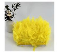 BTYQKZVPM plumes pour sapin de Noël, Frange de plumes dinde multicolore 5m-10m for coudre une robe mariée, décor fête(Yellow,10 M)