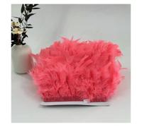 BTYQKZVPM plumes pour sapin de Noël, Frange de plumes dinde multicolore 5m-10m for coudre une robe mariée, décor fête(Watermelon Red,10 M)