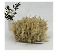 BTYQKZVPM plumes pour sapin de Noël, Frange de plumes dinde multicolore 5m-10m for coudre une robe mariée, décor fête(Khaki,5 M)