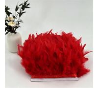 BTYQKZVPM plumes pour sapin de Noël, Frange de plumes dinde multicolore 5m-10m for coudre une robe mariée, décor fête(Red,5 M)