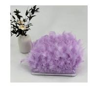 BTYQKZVPM plumes pour sapin de Noël, Frange de plumes dinde multicolore 5m-10m for coudre une robe mariée, décor fête(Light Purple,5 M)