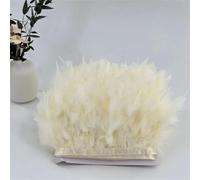 BTYQKZVPM plumes pour sapin de Noël, Frange de plumes dinde multicolore 5m-10m for coudre une robe mariée, décor fête(Beige,5 M)