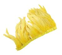 BTYQKZVPM plumes pour sapin de Noël, Garniture de frange plume queue coq for la décoration d'artisanat multicolore 20-25 cm(Yellow)