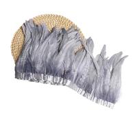 BTYQKZVPM plumes pour sapin de Noël, Garniture de frange plume queue coq for la décoration d'artisanat multicolore 20-25 cm(Gray9)